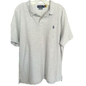 Ralph Lauren Polo Shirt Men's XXL Custom Slim Fit Light Gray Casual Sportswear